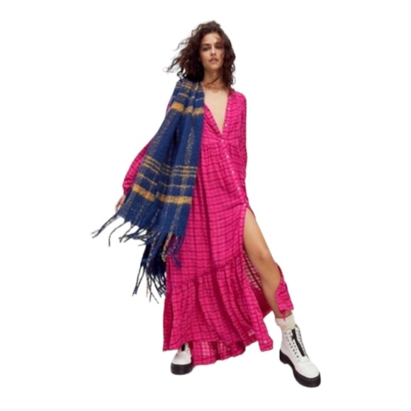 Free People Edie Maxi dress in Raspberry sz Large - Picture 4 of 9